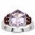 Rose De France Amethyst Ring with Rajasthan Garnet in Sterling Silver 4.60cts
