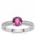 Ilakaka Hot Pink Sapphire Ring with White Zircon in Sterling Silver 1.35cts (F)