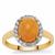 Ethiopian Dark Opal Ring with White Zircon in 9K Gold 2.25cts