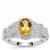 Xia Heliodor Ring with White Zircon in Sterling Silver 1.85cts