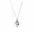 Kaori Freshwater Cultured Pearl Seashell Necklace with White Topaz in Sterling Silver 