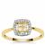 Natural Yellow Diamonds Ring with White Diamonds in 9K Gold 0.33ct
