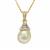 Golden South Sea Cultured Pearl, Seed Pearl & White Zircon Necklace in Gold Plated Sterling Silver (3x10mm)
