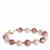 Chicken-Blood Stone & Freshwater Cultured Pearl Gold Tone Sterling Silver Bracelet