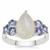 Rainbow Moonstone Ring with Tanzanite in Sterling Silver 4.60cts