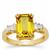 Yellow Sapphire Ring with Diamonds in 18K Gold 5.32cts