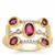 Nigerian Rubellite Ring with White Zircon in 9K Gold 1.30cts