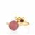 Strawberry Quartz Ring with Rajasthan Garnet in Gold Tone Sterling Silver 4.47cts 