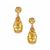 Baltic Champagne Amber Earrings in Gold Tone Sterling Silver (17x11mm)