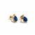 Blue Sapphire & Diamond 9K Gold Earrings