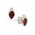Nampula Garnet Earrings with White Zircon in Sterling Silver 1.65cts