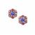 Tanzanite, Pink Sapphire Earrings with White Zircon in 9K Gold 4.35cts