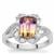 Anahi Ametrine Ring with White Zircon in Sterling Silver 3cts