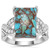 Egyptian Turquoise Ring with White Zircon in Sterling Silver 7.85cts