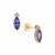 AA Tanzanite Earrings with White Zircon in 9K Gold 1.20cts