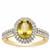 Ambilobe Sphene Ring with White Zircon in 9K Gold 2.55cts