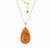 Baltic Cognac Amber Slider Necklace  in Gold Tone Sterling Silver (50 x 30mm)