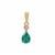 Green Apatite Pendant with White Zircon in 9K Gold 1ct