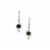 Smokey Quartz Earrings with White Zircon in Sterling Silver 2.25cts