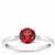 Nampula Garnet Ring with Diamond in Sterling Silver 1ct