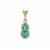 Colombian Emerald Pendant with White Zircon in 9K Gold 0.65ct
