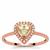 Natural Yellow Diamond Ring with Pink Diamond in 9K Two Tone Gold 0.25ct