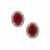 Burmese Ruby Earrings with White Zircon in 9K Gold 2.30cts
