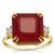 Asscher Cut Bemainty Ruby Ring with White Zircon in 9K Gold 11.50cts