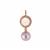 Kaori Freshwater Cultured Pearl Pendant with Rose Quartz and White Topaz in Rose Gold Tone Sterling Silver 