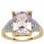 Mawi Kunzite Ring with White Zircon in 9K Gold 6.10cts