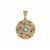 Aquamarine Pendant with Multi Gemstone in Gold Plated Sterling Silver 2.35cts