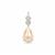 South Sea Mabe Cultured Pearl Pendant with White Zircon in Sterling Silver (14 to 21mm)