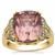 Pink Diaspore Ring with Diamond in 18K Gold 12.60cts