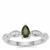 Chrome Diopside Ring with White Zircon in Sterling Silver 0.56ct