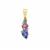 Tanzanite, Pink Sapphire, Santa Maria Aquamarine Pendant with White Zircon in 9K Gold 1.25cts