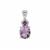 Moroccan, African Amethyst Pendant with White Zircon in Sterling Silver 2.45cts