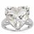 Optic Quartz Sterling Silver Heart Ring 14.35cts