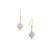 Blue Lace Agate Earrings in Gold Tone Sterling Silver 11cts 