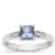 Bi Colour Tanzanite Ring with White Zircon in Sterling Silver 0.80ct