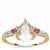 Hyalite, Burmese Ruby Ring with White Zircon in 9K Gold 1.35cts