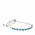 Vivid Blue Apatite Slider Bracelet in Sterling Silver 1.70cts