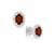 Mandarin Garnet Earrings with White Zircon in Sterling Silver 1.60cts