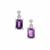 Moroccan Amethyst Earrings with White Zircon in Sterling Silver 1.95cts