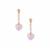 Rose Quartz Earrings with Kaori Cultured Pearl in Gold Tone Sterling Silver