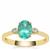 Botli Green Apatite Ring with White Zircon in 9K Gold 1.20cts