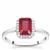 Bemainty Ruby & White Zircon Sterling Silver Ring ATGW 1.65cts