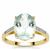 Aquamarine Ring with White Zircon in 9K Gold 3.45cts