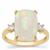 Wereilu Opal Ring with White Zircon in 9K Gold 4.50cts