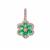Sandawana Emerald Pendant with White Zircon in 9K Gold 1.02cts