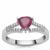 Ilakaka Hot Pink Sapphire Ring with White Zircon in Sterling Silver 1.25cts (F)
